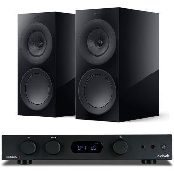 Audiolab 6000A Amplifier MKII with KEF R3 Meta Bookshelf Speakers