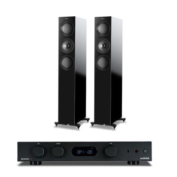 Audiolab 6000A Amplifier MKII with KEF R5 Meta Floorstanding Speakers
